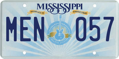 MS license plate MEN057