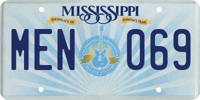 MS license plate MEN069