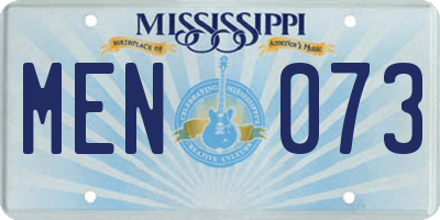MS license plate MEN073