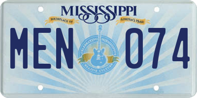 MS license plate MEN074
