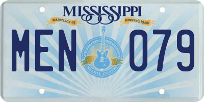 MS license plate MEN079