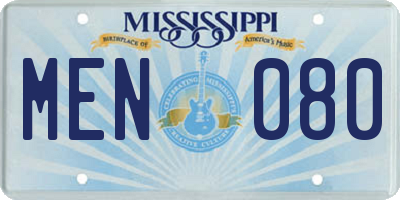 MS license plate MEN080