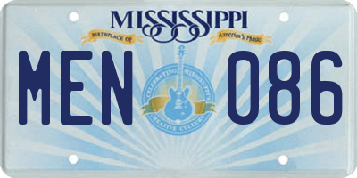 MS license plate MEN086