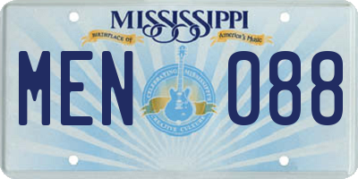 MS license plate MEN088