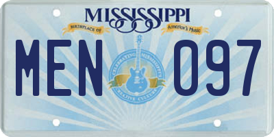 MS license plate MEN097