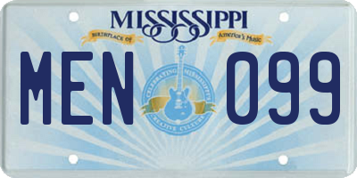 MS license plate MEN099