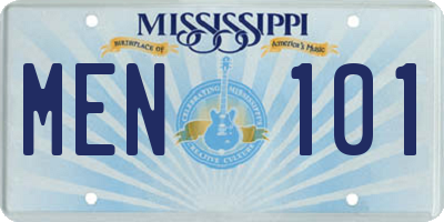 MS license plate MEN101