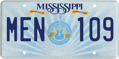 MS license plate MEN109