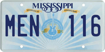 MS license plate MEN116