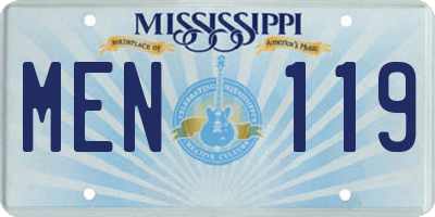 MS license plate MEN119
