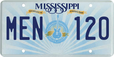 MS license plate MEN120