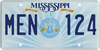 MS license plate MEN124