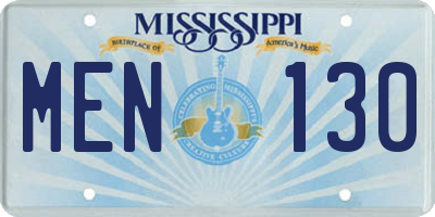 MS license plate MEN130
