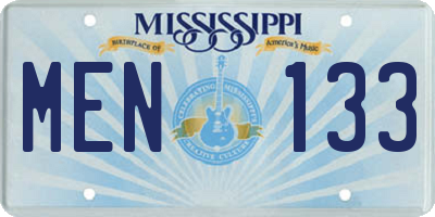 MS license plate MEN133