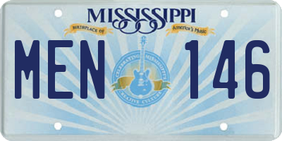 MS license plate MEN146