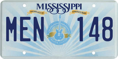 MS license plate MEN148