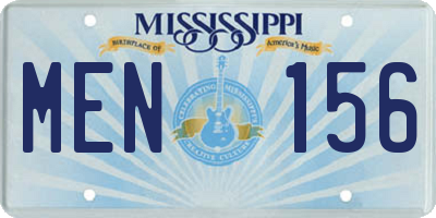 MS license plate MEN156