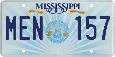 MS license plate MEN157