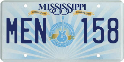 MS license plate MEN158
