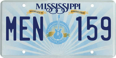 MS license plate MEN159