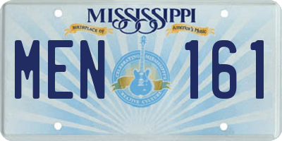 MS license plate MEN161
