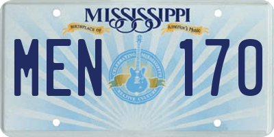 MS license plate MEN170