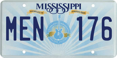 MS license plate MEN176
