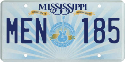MS license plate MEN185