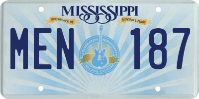 MS license plate MEN187