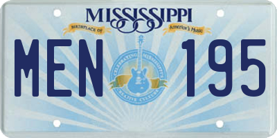 MS license plate MEN195