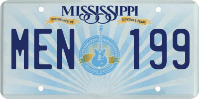 MS license plate MEN199