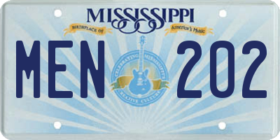 MS license plate MEN202