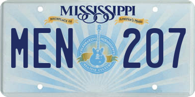 MS license plate MEN207