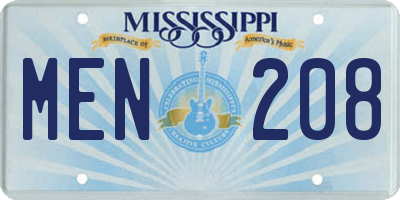 MS license plate MEN208