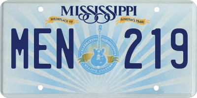MS license plate MEN219