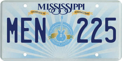 MS license plate MEN225