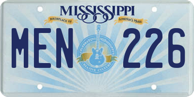 MS license plate MEN226