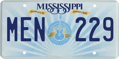 MS license plate MEN229