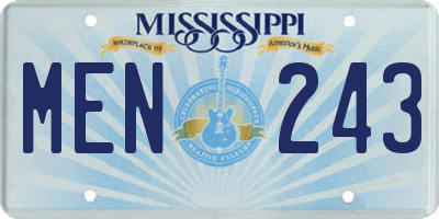MS license plate MEN243