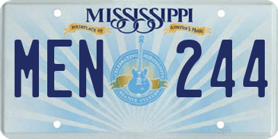 MS license plate MEN244