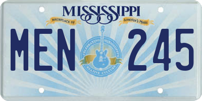 MS license plate MEN245