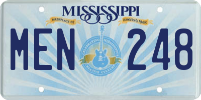 MS license plate MEN248
