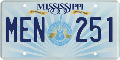 MS license plate MEN251