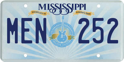 MS license plate MEN252