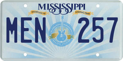 MS license plate MEN257