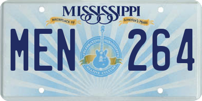 MS license plate MEN264