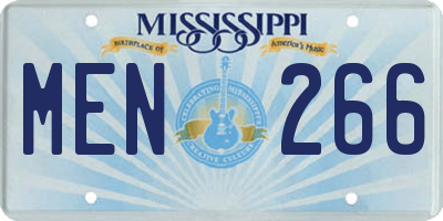 MS license plate MEN266