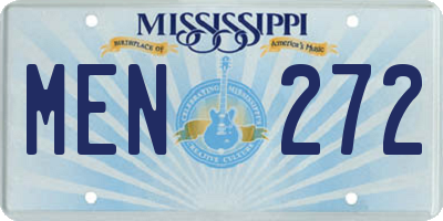 MS license plate MEN272