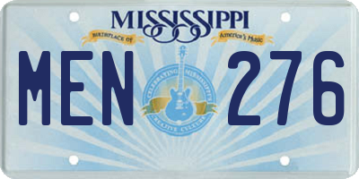 MS license plate MEN276