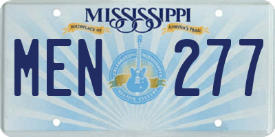 MS license plate MEN277